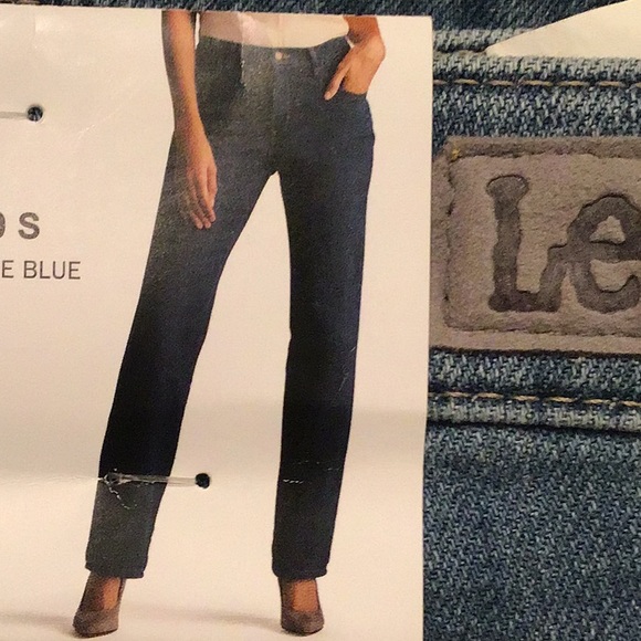 lee mid rise straight leg jeans